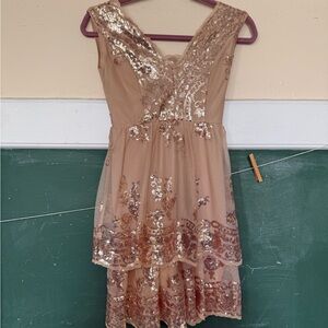 Altar'd State Beige Sequin Dress